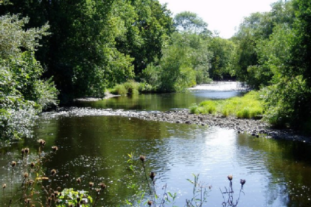 Rhyd Chwima ar afon Hafren