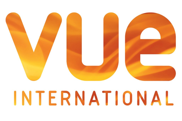 Logo'rcwmni gyda'r geiriau VUE INTERNATIONAL