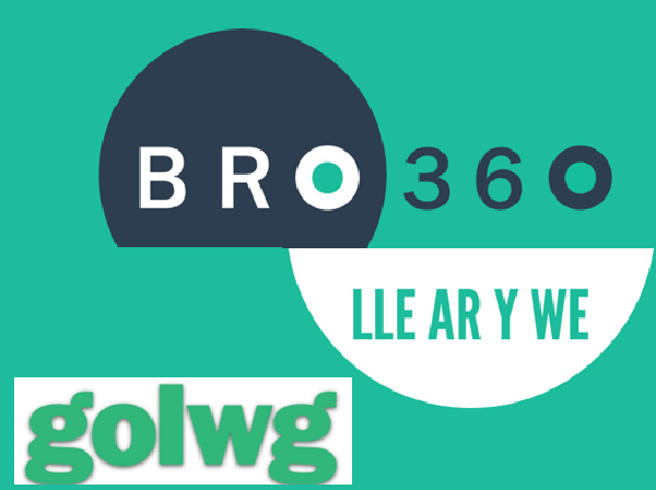 Logo yn dweud Bro360, lle ar y we a Golwg